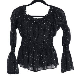 Endless Rose Sheer Top Womens XS Black Fairy Grunge Witchy Whimsigoth Romantic